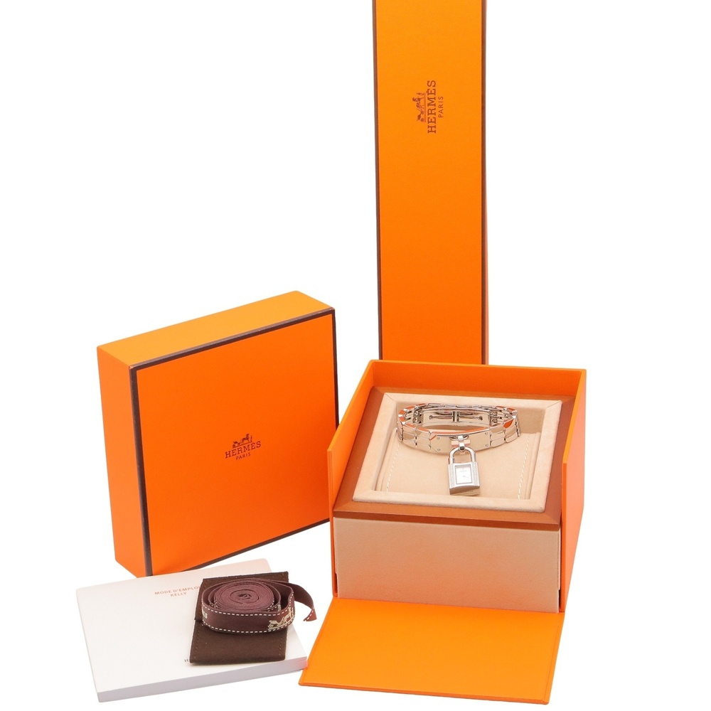Hermes Kelly Mini Watch, Stainless Steel, Diamond, Women's, White (KE4.130) - Picture 11 of 14